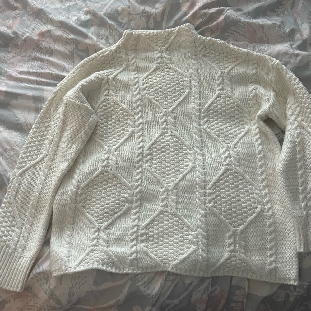 St. John's Bay Cream Cable Knit Turtleneck Sweater
